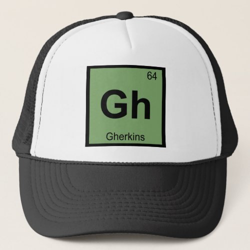 Gh _ Gherkins Chemistry Periodic Table Symbol Trucker Hat