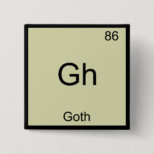 Gh - Goth Funny Chemistry Element Symbol T-Shirt Button
