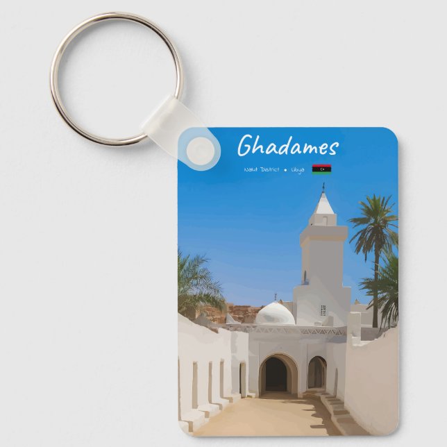 Ghadames, Libya - White Mosque Classic Keychain (Front)