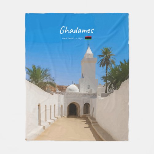 Ghadames, Libya - White Mosque Fleece Blanket
