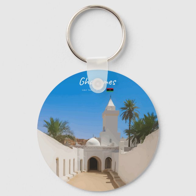 Ghadames, Libya - White Mosque Keychain (Front)