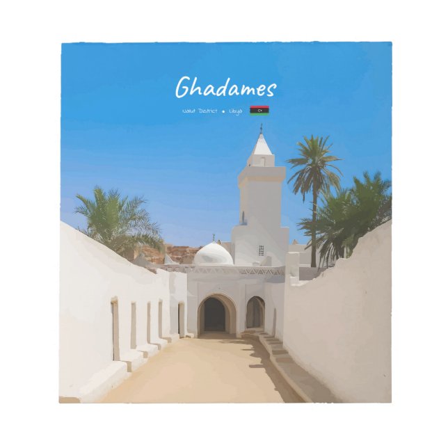 Ghadames, Libya - White Mosque Notepad (Front)