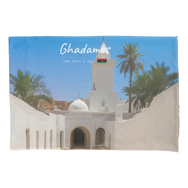 Ghadames, Libya - White Mosque Pillow Case (Front-Left)