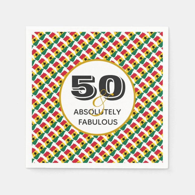 GHANA 50 & Absolutely Fabulous Celebration Paper Napkins (Front)