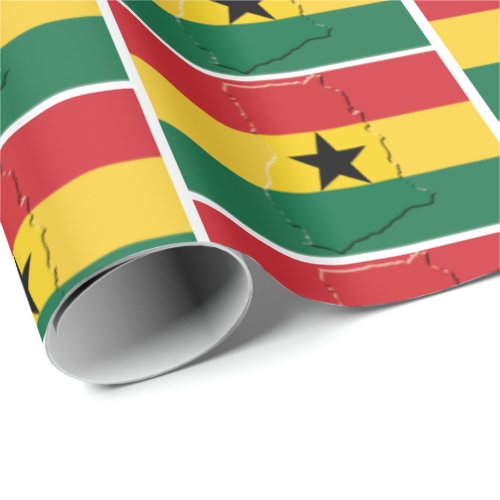 GHANA  Black Star  GHANAIAN Flag Wrapping Paper