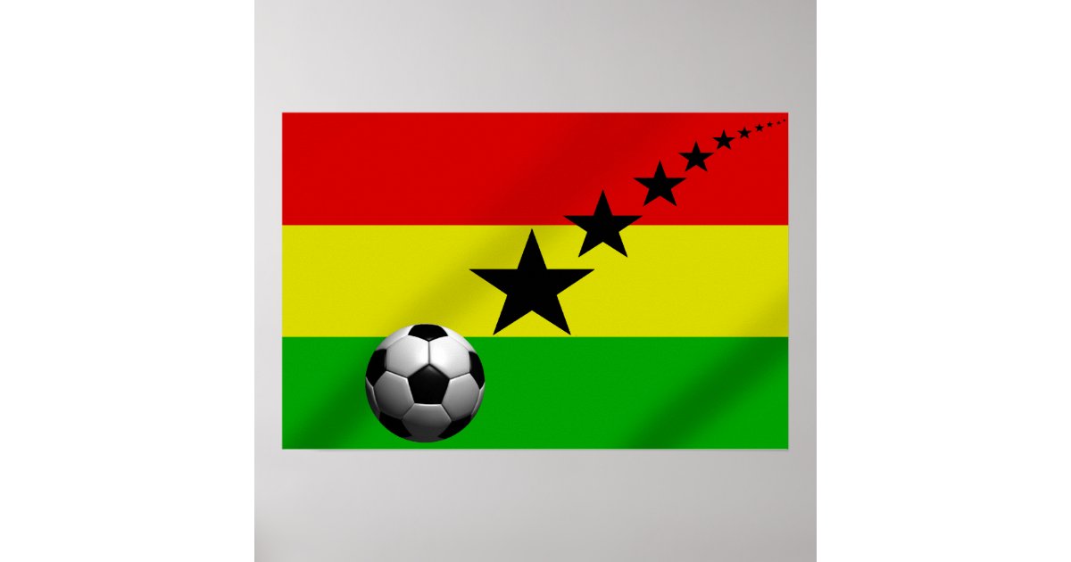 Ghana Black Stars Soccer Flag Poster Zazzle ghana-black-stars-soccer-flag-poster-zazzle