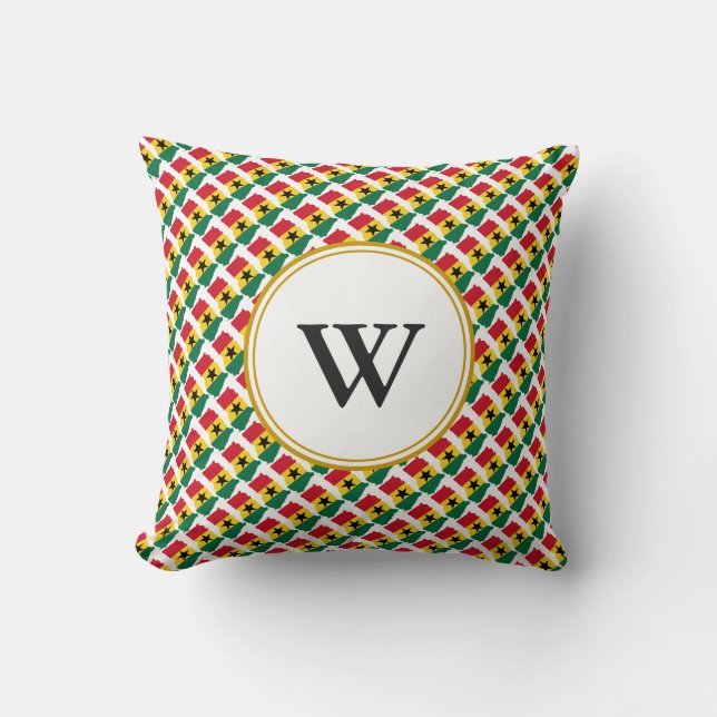 GHANA Blessed Nation Monogram Housewarming Throw Pillow (Front)