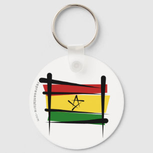 Ghana Brush Flag Keychain