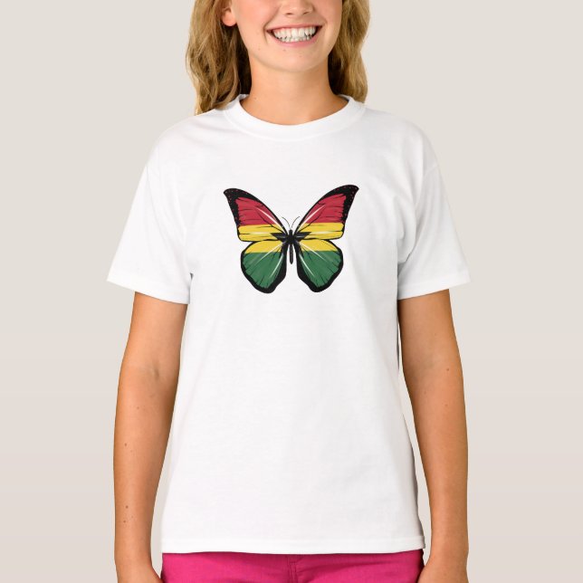 Ghana Butterfly Flag T-Shirt (Front)