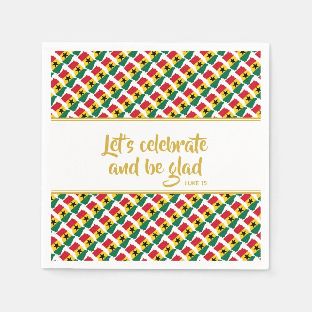 GHANA Christian Custom Celebration Party Paper Napkins (Front)