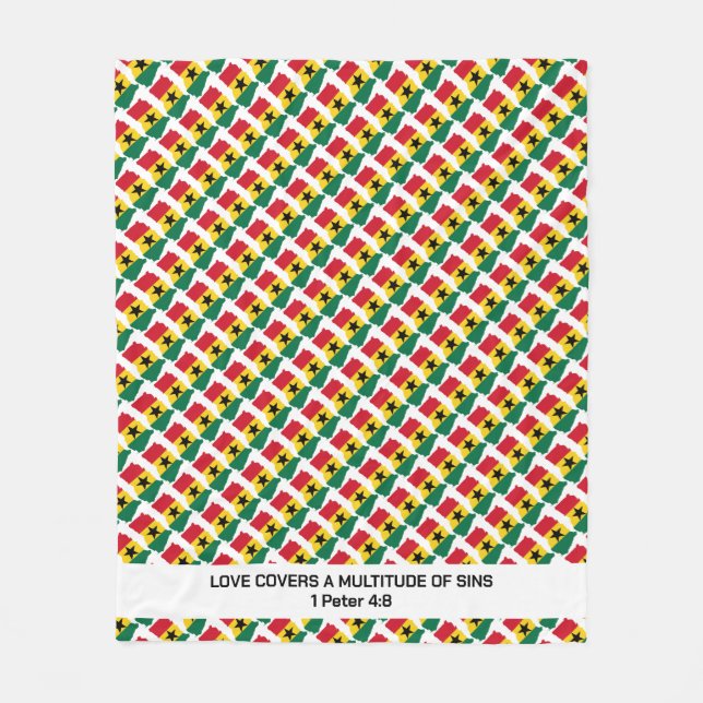 GHANA Christian Scripture LOVE COVERS Fleece Blanket (Front)