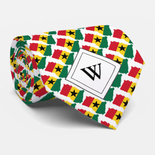 GHANA Christian Scripture Monogram Flag Neck Tie