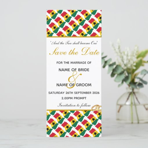 GHANA Christian Wedding Celebration Save The Date | Zazzle