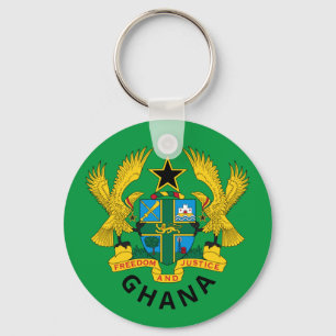 Ghana coat of arms and flag keychain