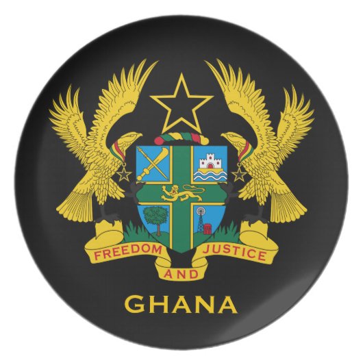 Ghana* Coat of Arms Collector's Melamine Plate (Front)