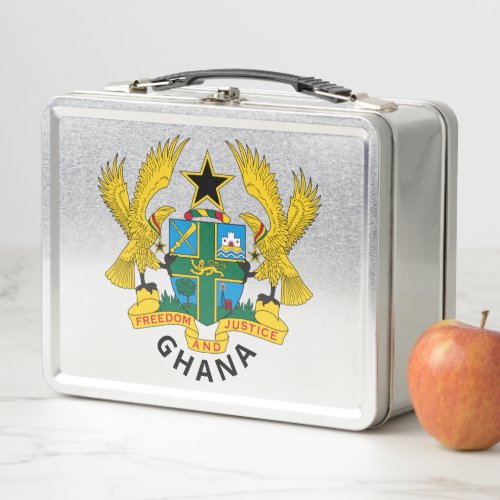 Ghana coat of arms metal lunch box