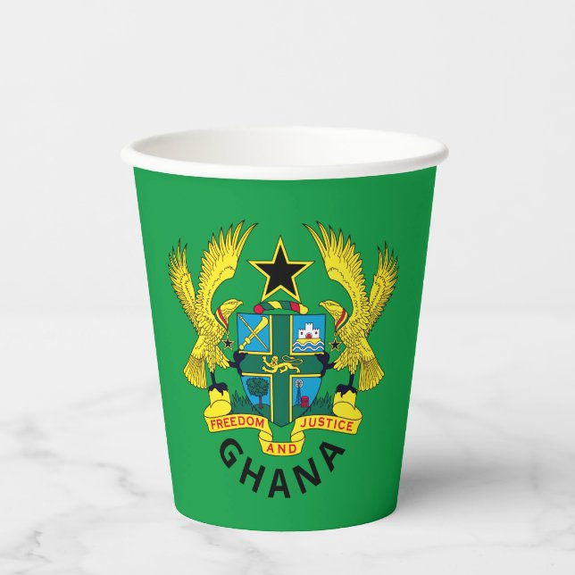 Ghana coat of arms paper cups (Front)