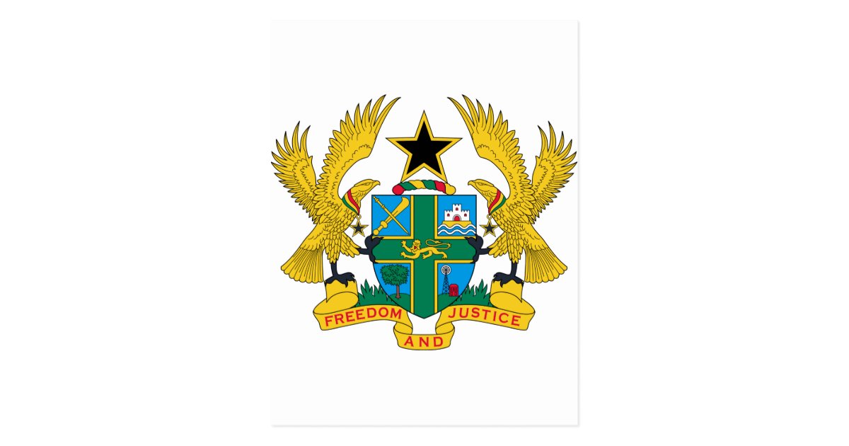 Download Ghana Coat of Arms Postcard | Zazzle.com