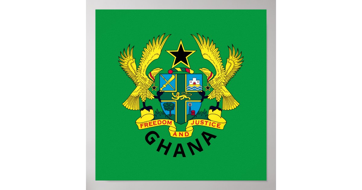Ghana coat of arms poster Zazzle