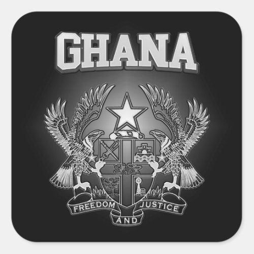 Ghana Coat of Arms Square Sticker