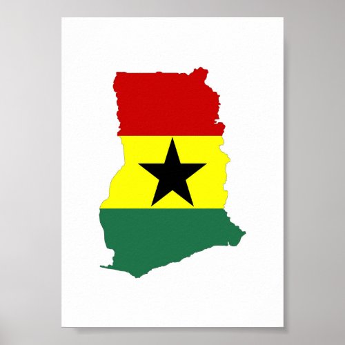 ghana country flag map shape silhouette symbol poster