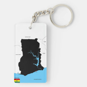 ghana country map flag keychain