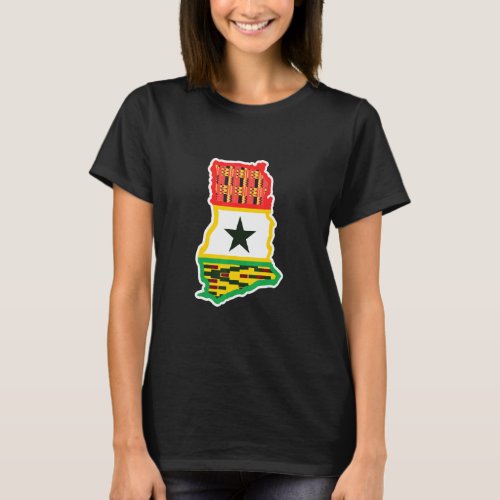 Ghana Country Map Patriotic Flag Ghanaian  T_Shirt