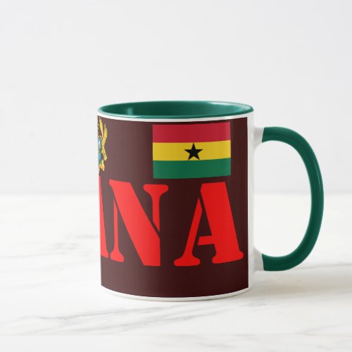 GHANA Crest and Flag Coffee Mug