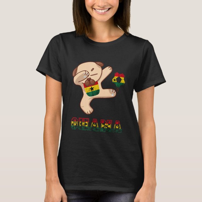 Ghana Dog Ghana Football Team Ghana Flag Ghanese P T-Shirt (Front)