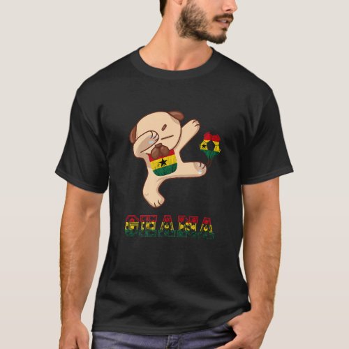 Ghana Dog Ghana Football Team Ghana Flag Ghanese P T_Shirt