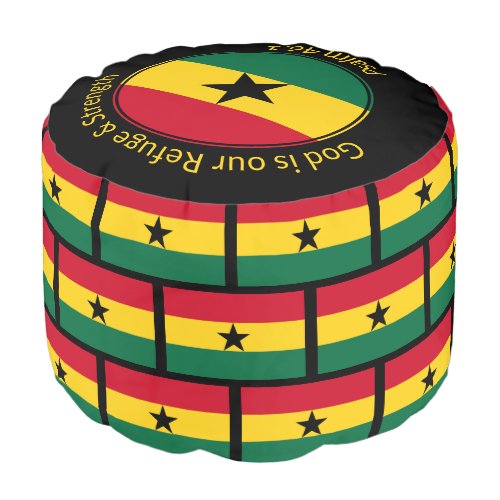 GHANA FLAG  Add Photo  Christian Scripture Pouf