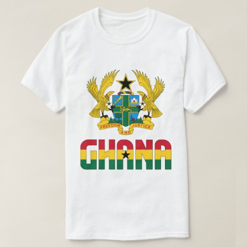 Ghana Flag and Coat Of Arms Patriotic T_Shirt