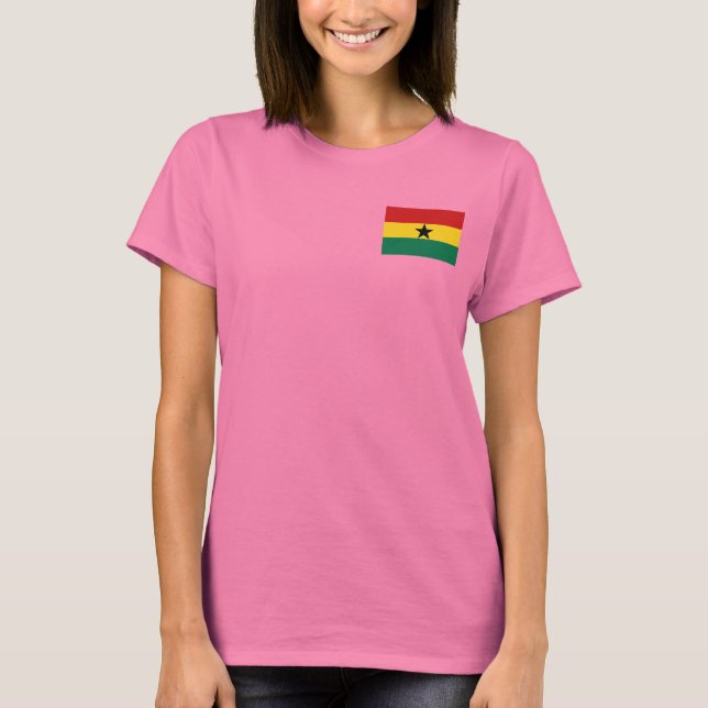 Ghana Flag and Map dk T-Shirt (Front)