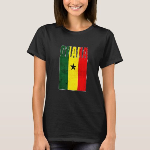 Ghana Flag Art African Country Retro Vintage Grung T_Shirt