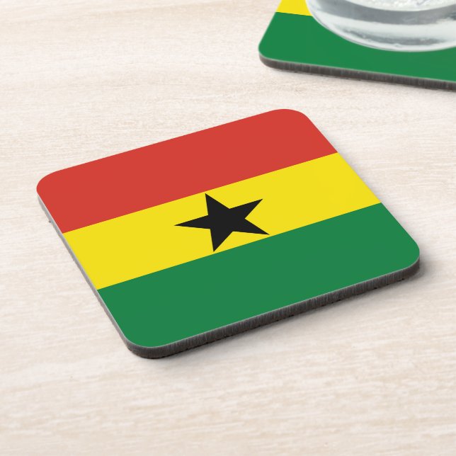 Ghana flag beverage coaster (Left Side)