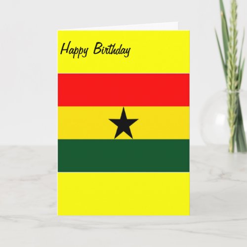 Ghana flag birthday card