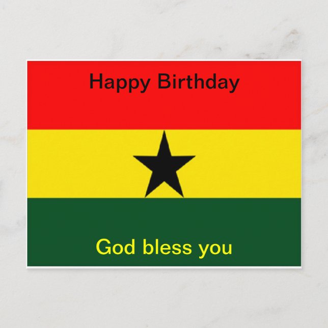 Ghana flag birthday postcard (Front)
