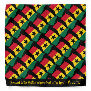 GHANA FLAG Blessed Nation Neckerchief Cravat Bandana