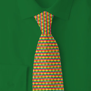 Ghana Flag Brick Pattern Neck Tie