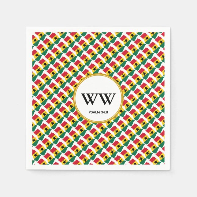 GHANA Flag Celebration Birthday Heritage Party Napkins (Front)