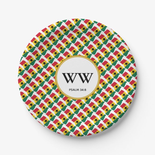 GHANA FLAG Celebration Birthday Heritage Party Paper Plates (Front)
