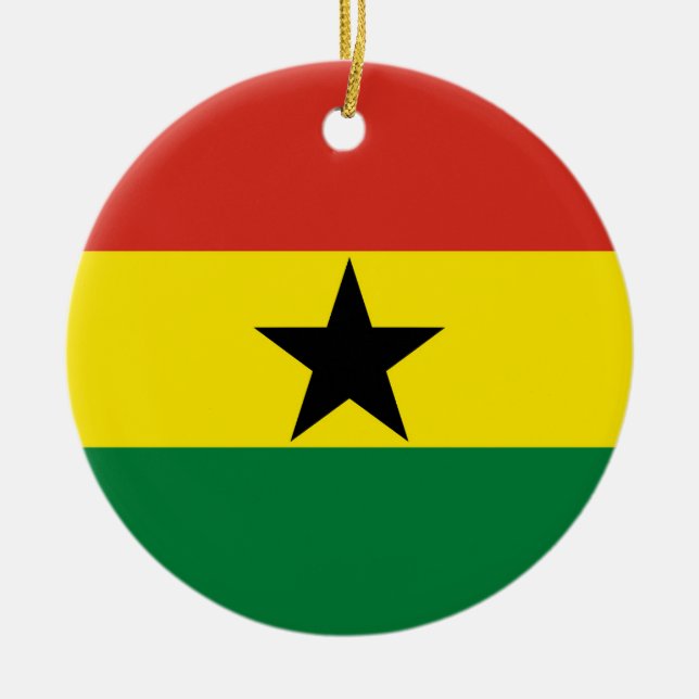 Ghana flag ceramic ornament (Front)