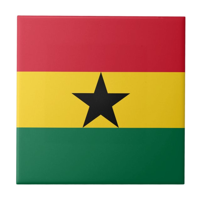 Ghana Flag Ceramic Tile (Front)