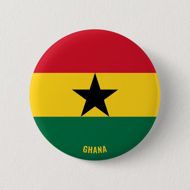 Ghana Flag Charming Patriotic Button (Front)