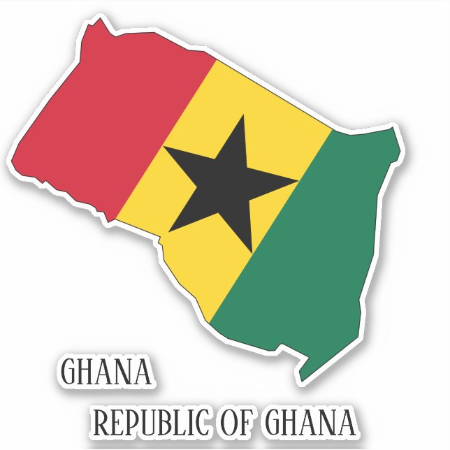 Ghana Flag Charming Patriotic Map Sticker (Front)
