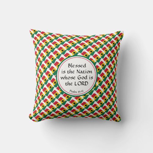 GHANA Flag Christian Blessed Nation Ghanaian Throw Pillow