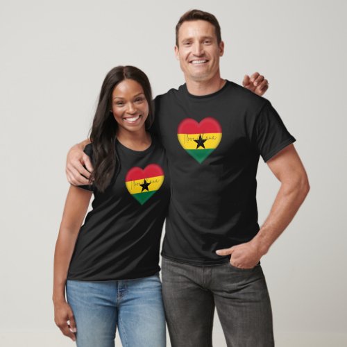 Ghana Flag Colors Heart T_Shirt