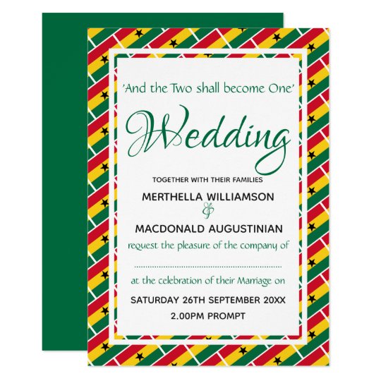 GHANA Flag Customized Ghanaian Wedding Invitation | Zazzle.com