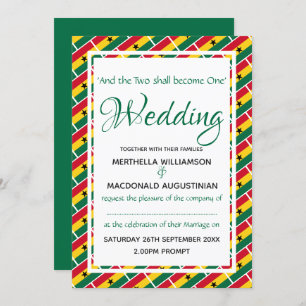 GHANA Flag Customized Ghanaian Wedding Invitation