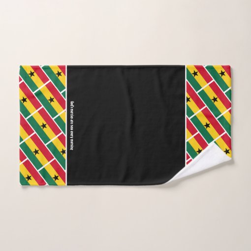 GHANA FLAG Customized Scripture BLACK Ghanaian Bath Towel Set Zazzle